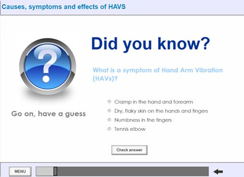 Hand Arm Vibration (HAVS) Online Training - screen shot 2
