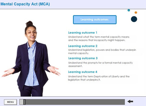 An introduction to the Mental Capacity Act and Deprivation of Liberty Safeguards online course - screen shot  1