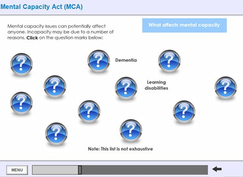 An introduction to the Mental Capacity Act and Deprivation of Liberty Safeguards online course - screen shot  3