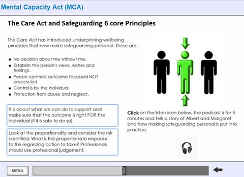 An introduction to the Mental Capacity Act and Deprivation of Liberty Safeguards online course - screen shot 4