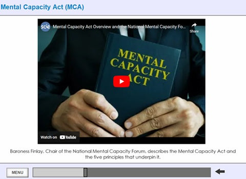 An introduction to the Mental Capacity Act and Deprivation of Liberty Safeguards online course - screen shot 5