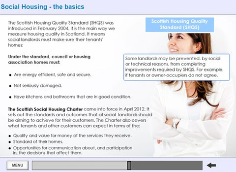 An Introduction to Social Housing (Scotland) online training - screen shot 4