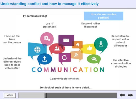 Managing conflict for staff training screen shot 3