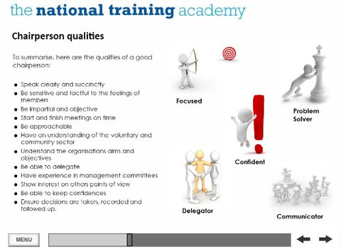 Chairperson Skills in an Organisation Online Training screen shot 4