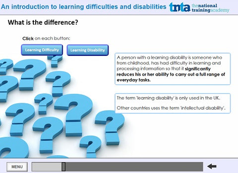 Learning disabilities awareness course  screen shot 2